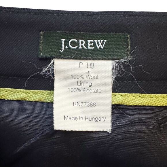 VTG J. Crew 100% Wool Skirt Womens Sz. 10  Black Professional Pencil Academia - Picture 3 of 10